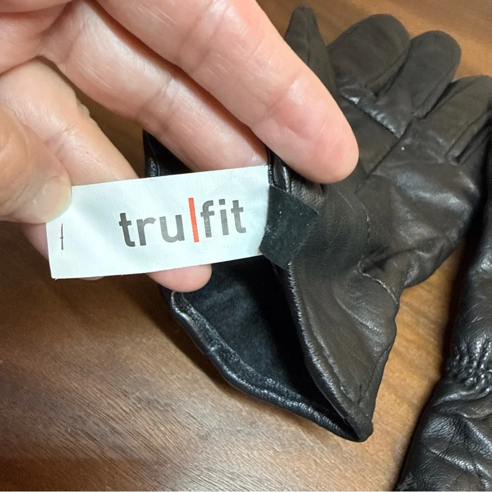 Tru Fit Women’s Gloves 100%‎ Genuine Leather Lined Black Sz L Driving Walking
